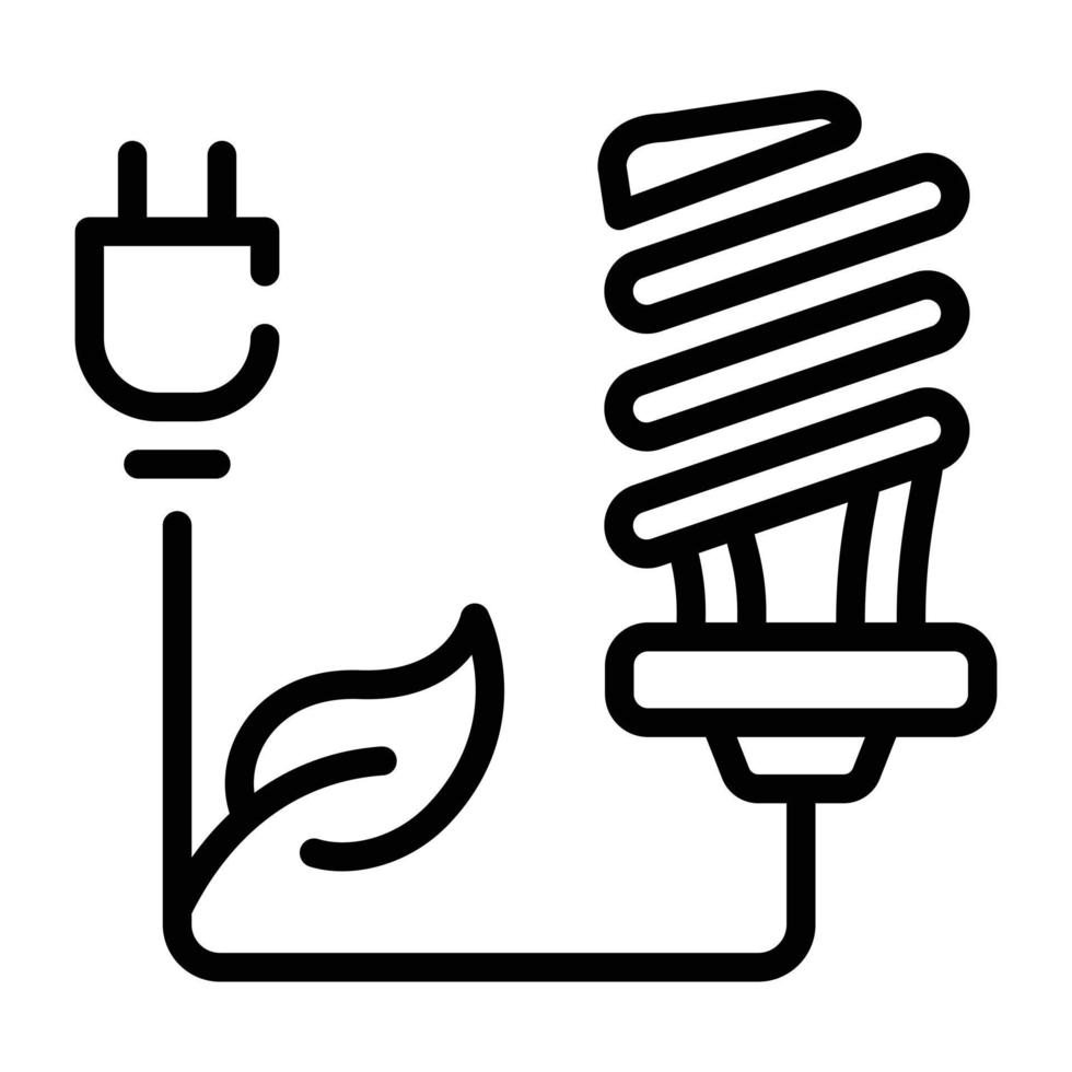Creatively designed linear icon of eco plug vector