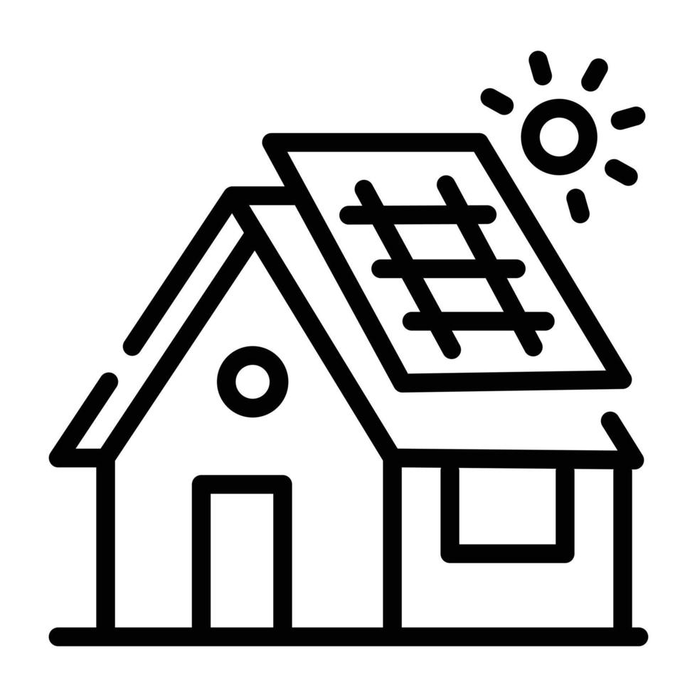 icono de garabato de moda que denota un hogar solar vector
