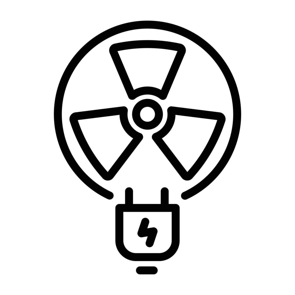 icono de radiación eléctrica diseñado en estilo de contorno vector