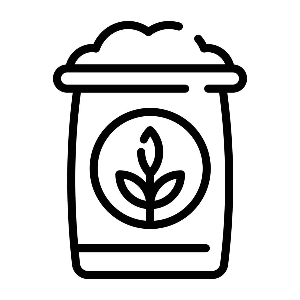 An icon of fertilizer, line design vector