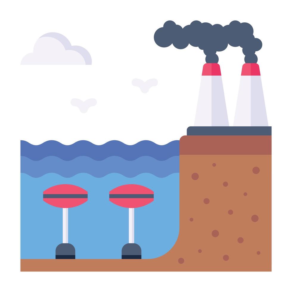 Trendy flat icon of factory vector