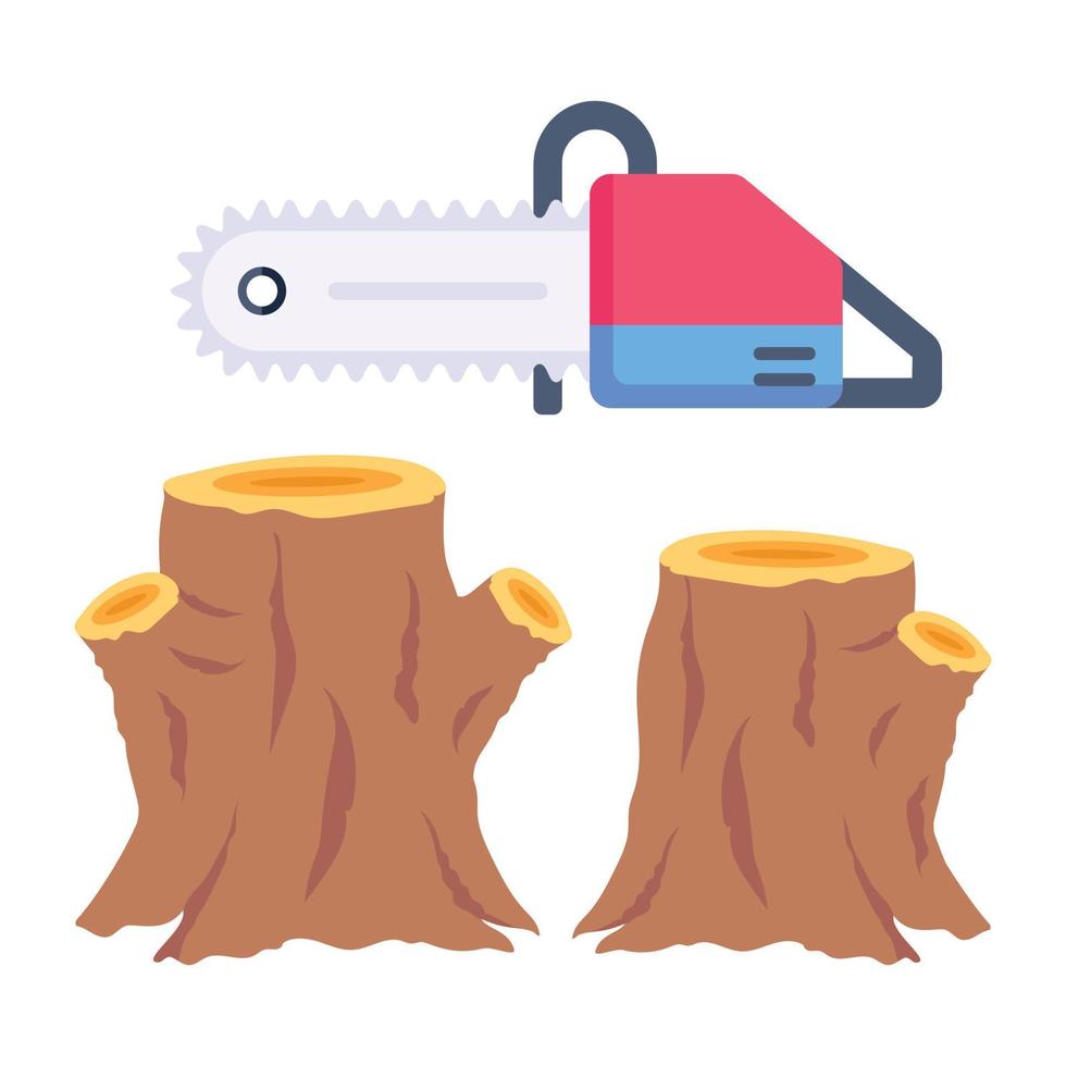 Modern flat icon of deforestation vector