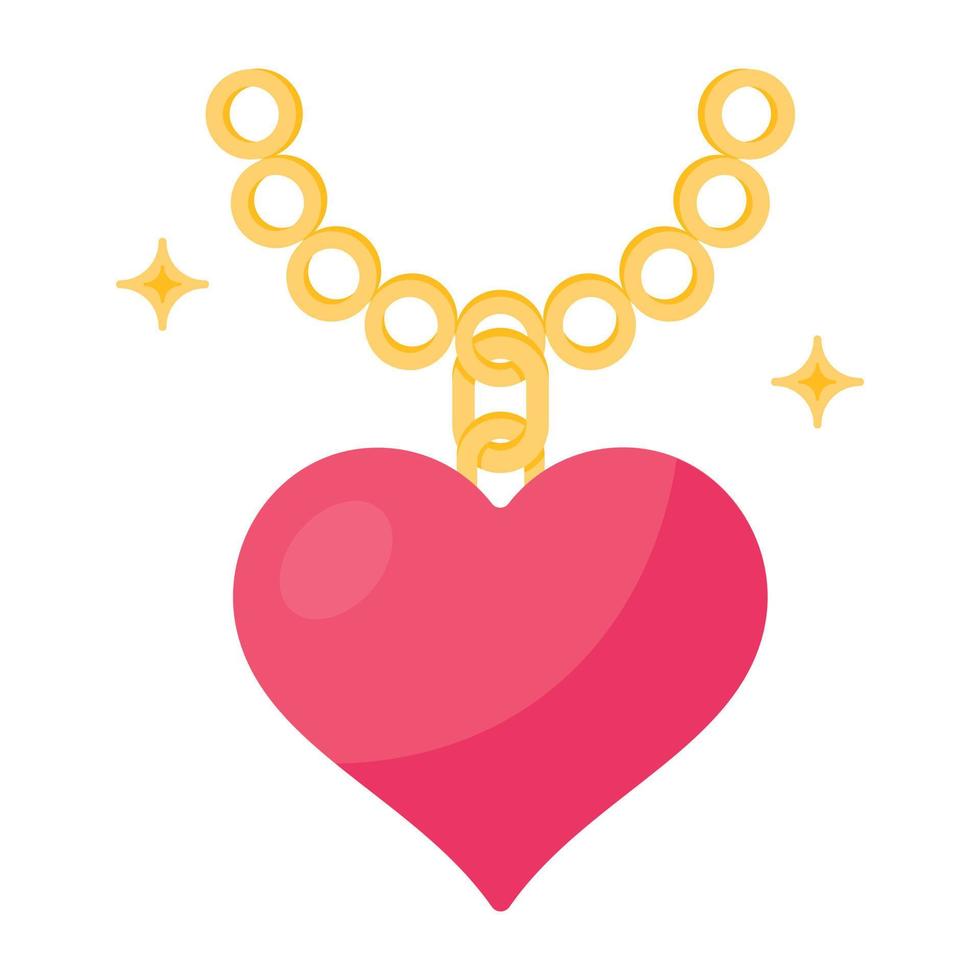 Creatively designed flat icon of heart locket vector