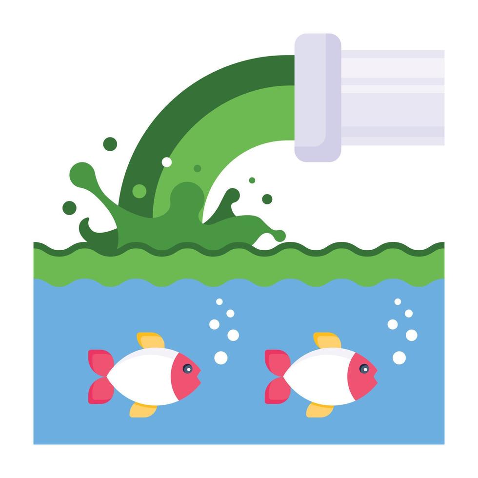 un icono plano y moderno de aguas residuales vector