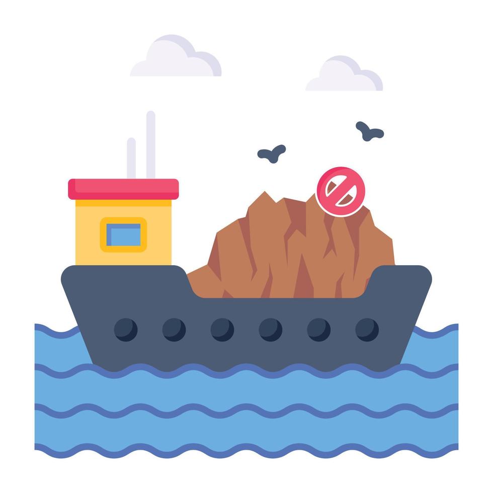 A cruise ship flat icon design vector
