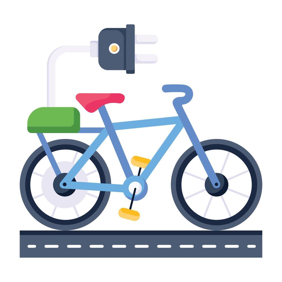 An electric bike flat vector icon