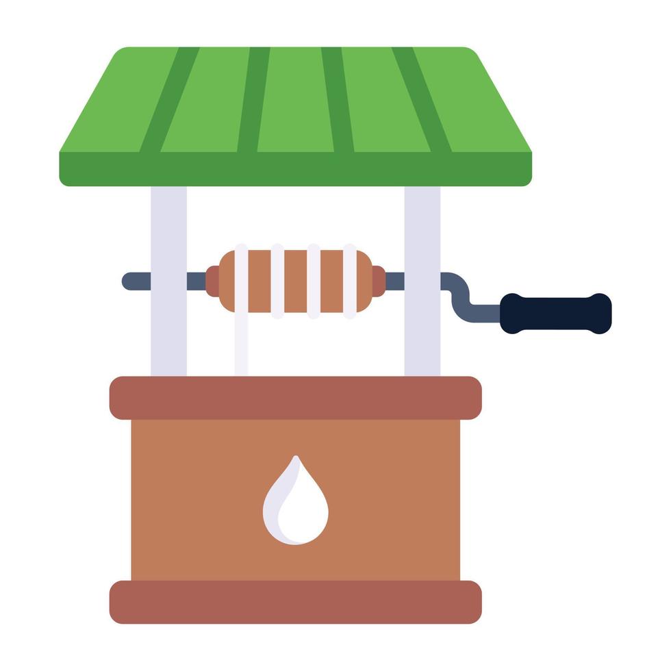 A retro water well flat icon download vector