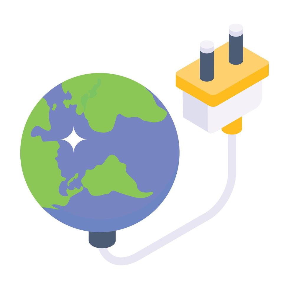 A trendy isometric icon of global power vector
