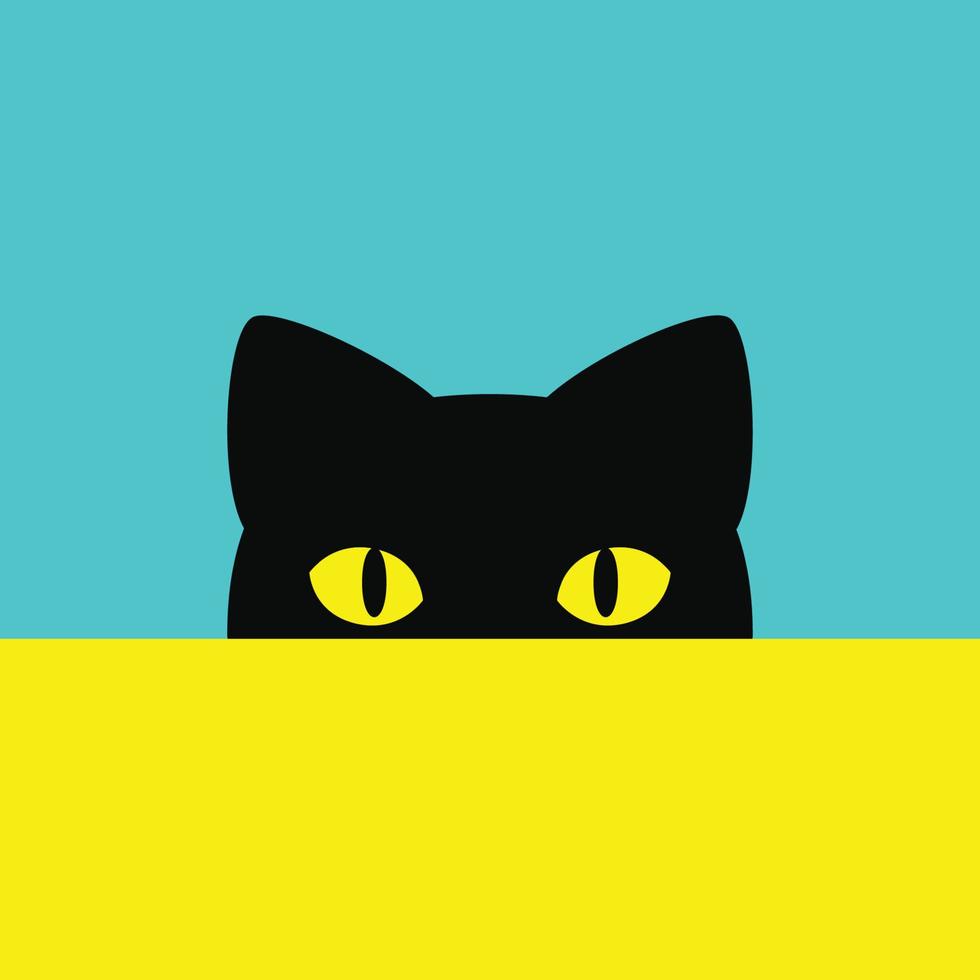 cat  wallpaper with yellow eyes vector