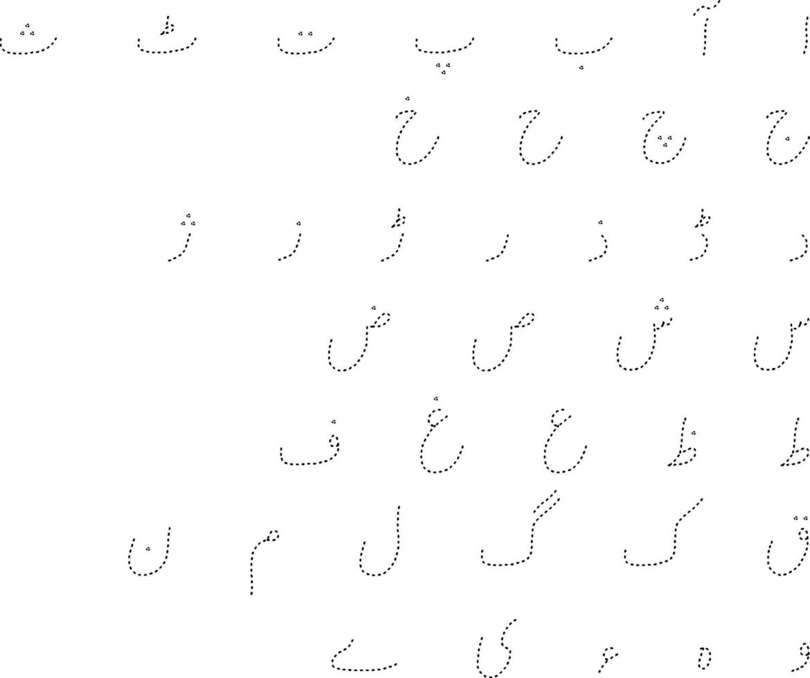 urdu alphabet calligraphy vector