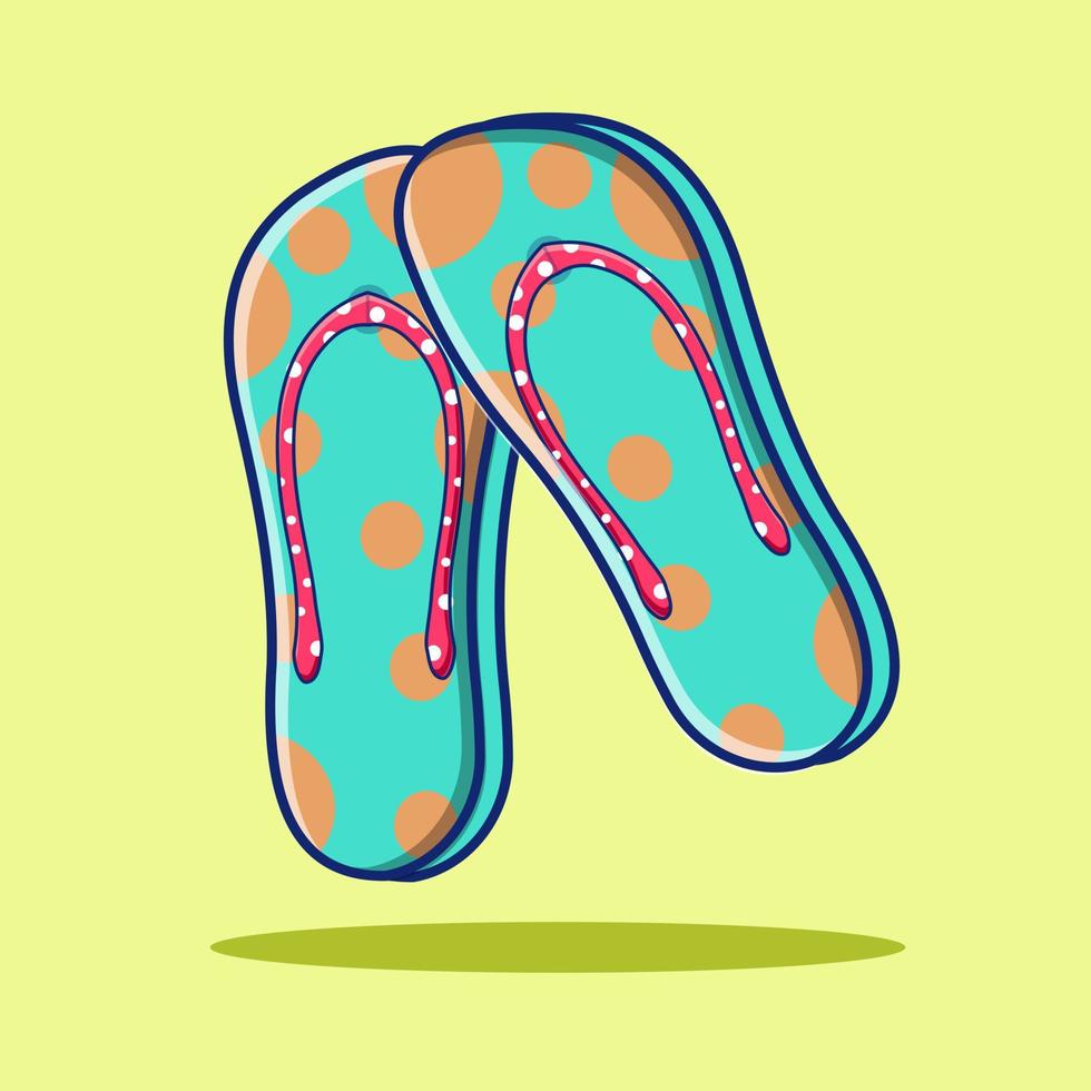A pair of cute summer themed sandals vector and illustration