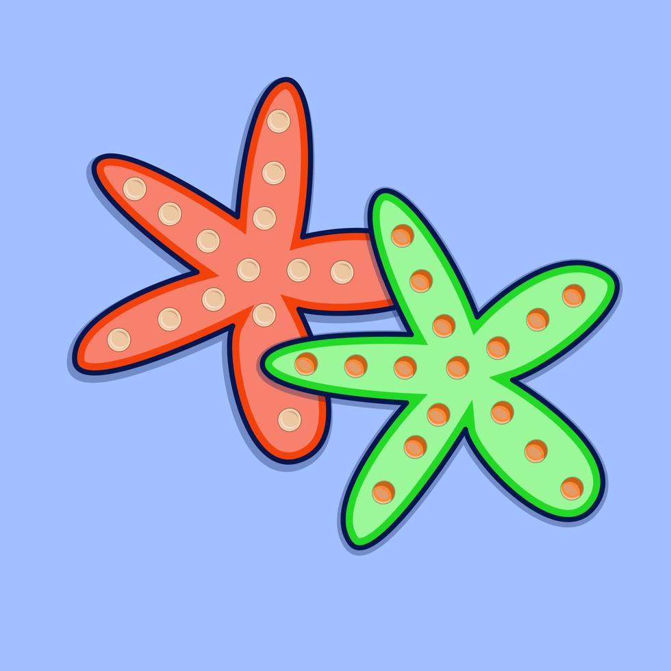 diseño plano de ilustración de vector de estrella de mar