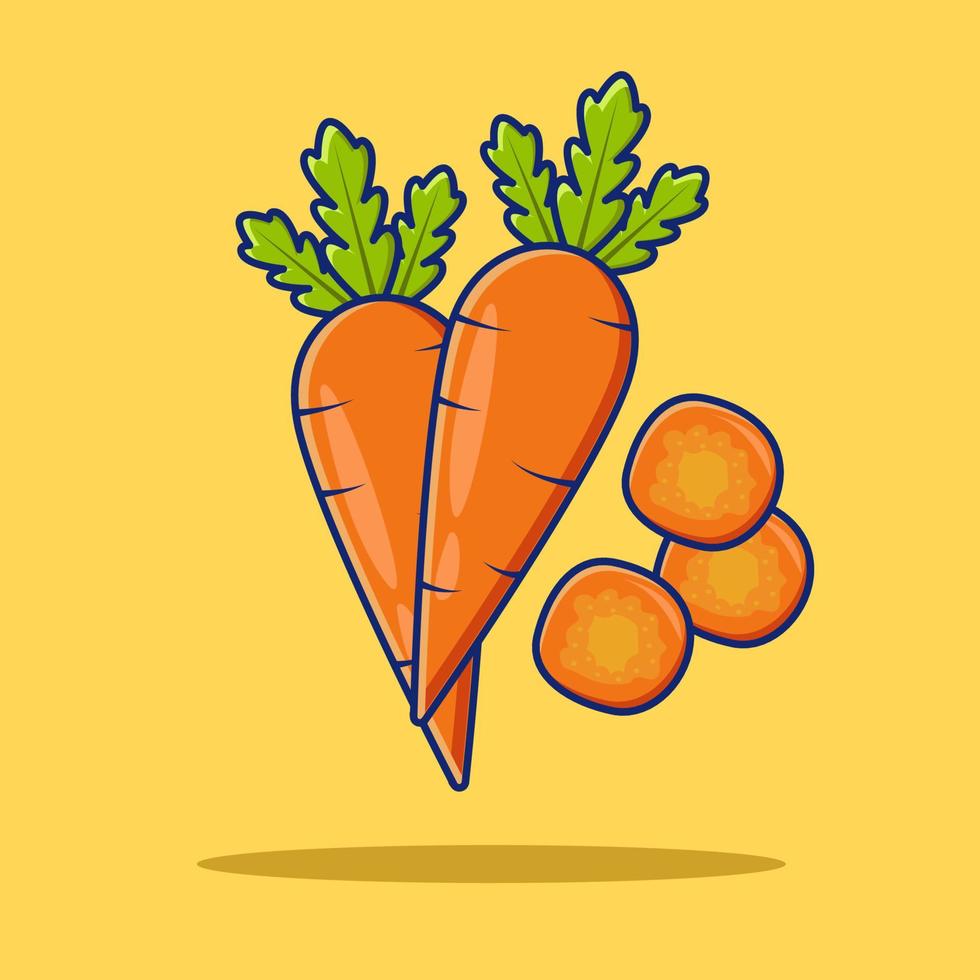 carrots and a piece of fresh carrot vector