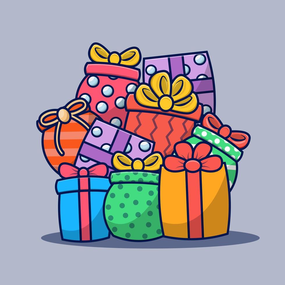 Stacks of beautiful gifts to commemorate a special day vector
