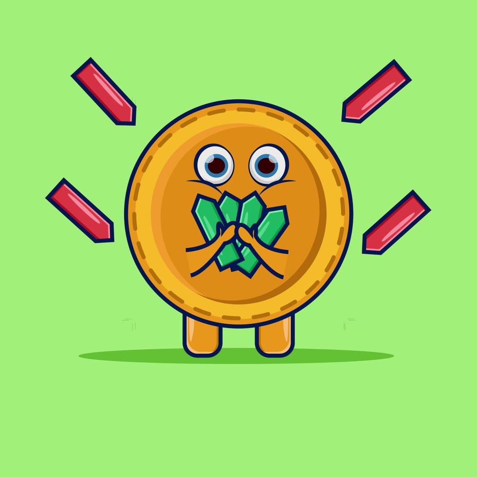 coin character holding a bull arrow vector