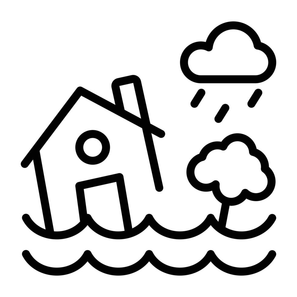 Trendy doodle icon of a flood vector