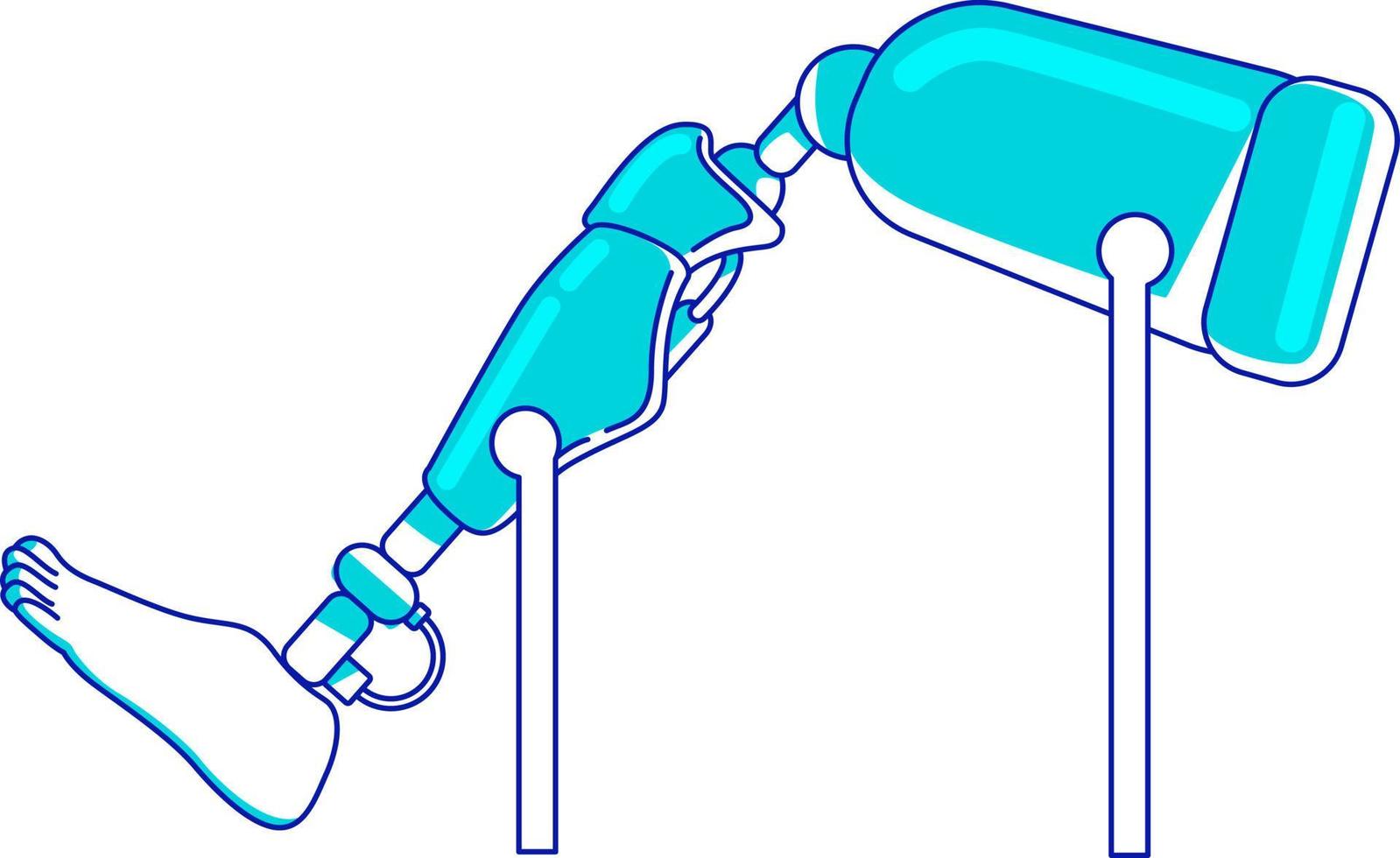 Prothesis device semi flat color vector element