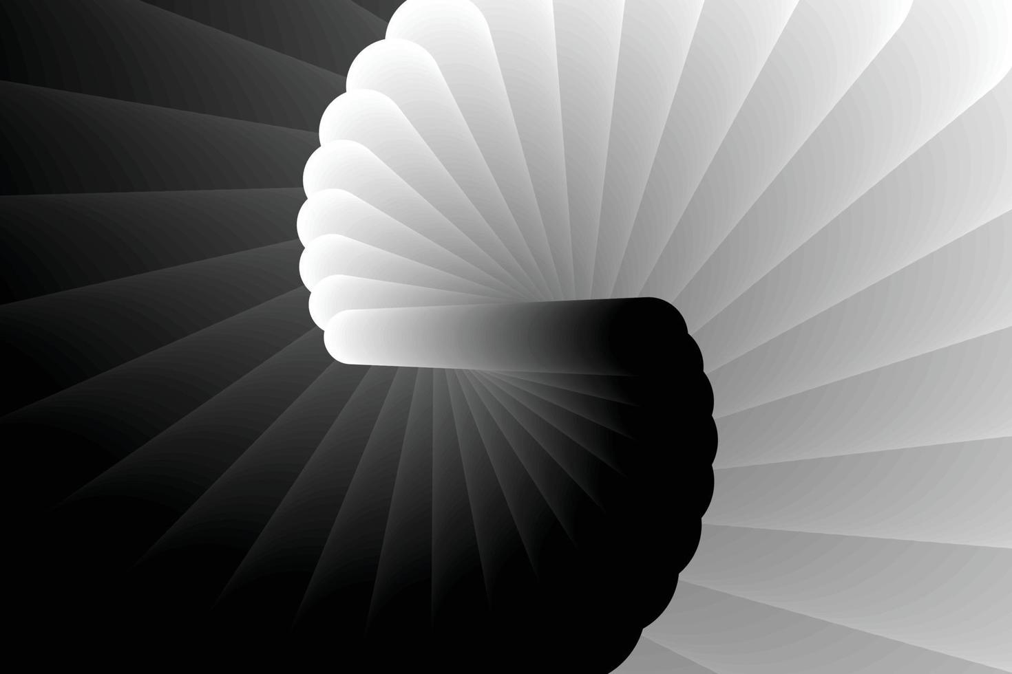 Abstract black and white spiral background design vector