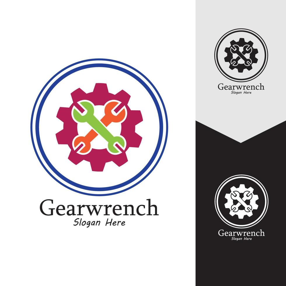 Gearwrench vector icon background template