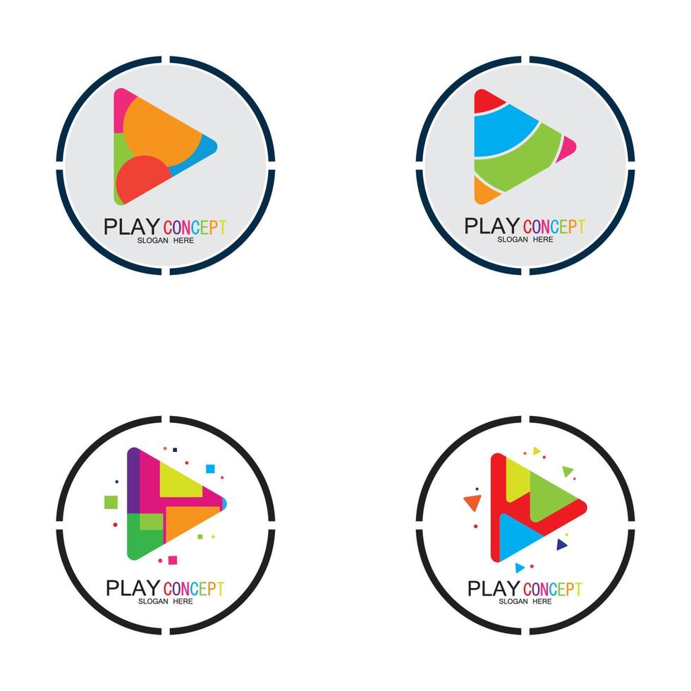 Play logo design concept vector Icon Symbol