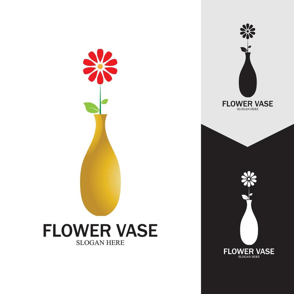 Flower vase vector icon