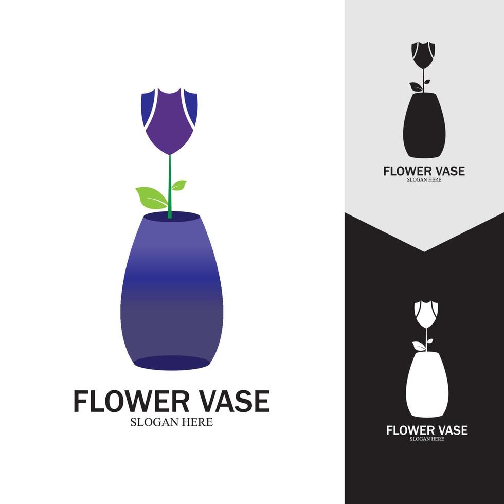 Flower vase vector icon