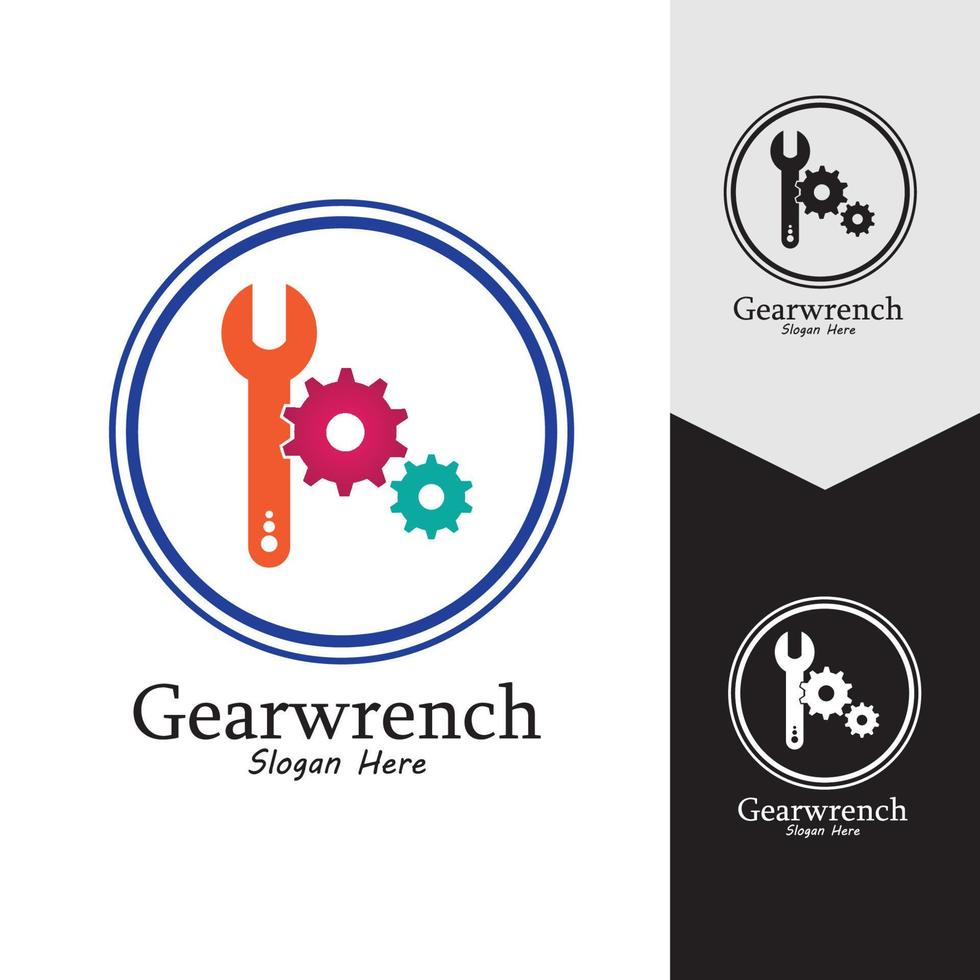 Gearwrench vector icon background template