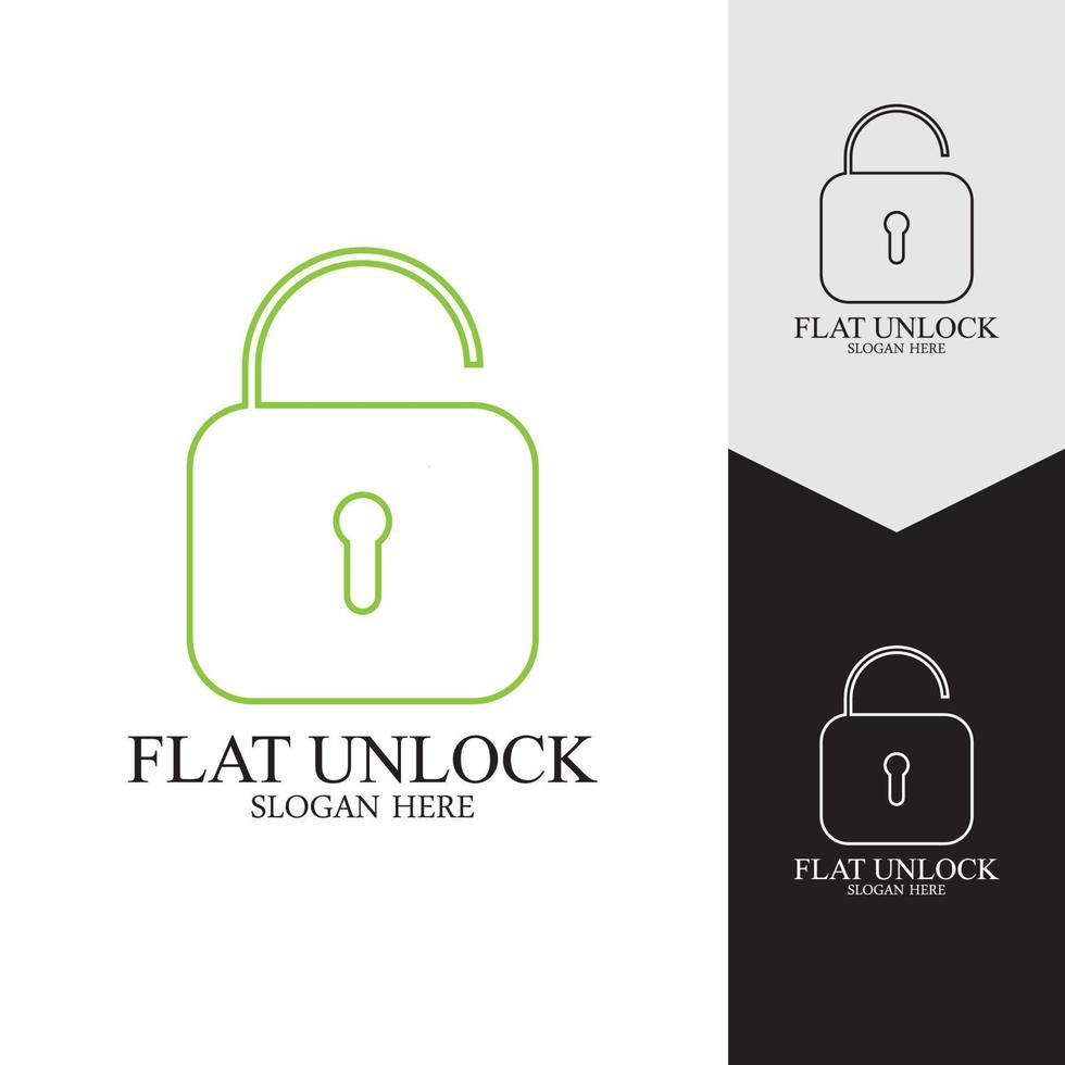 Flat unlock icon vector background