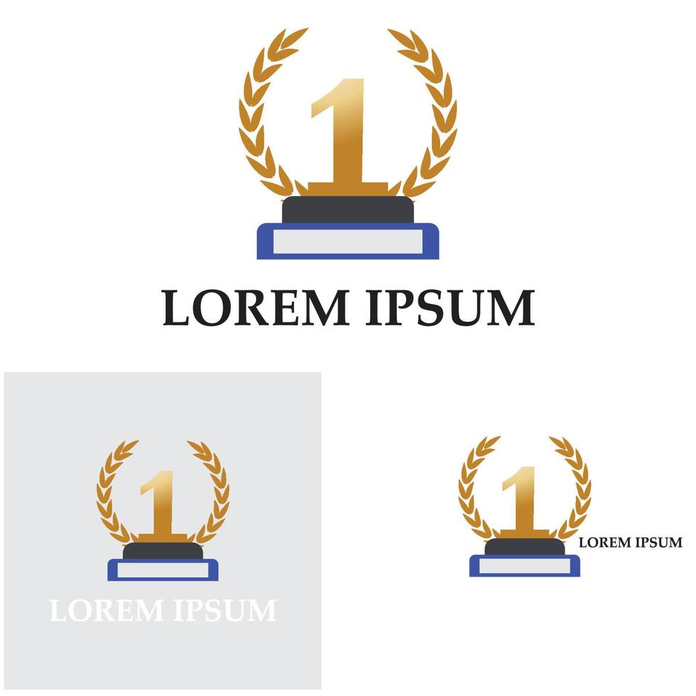 First place trophy cup vector icon illustration