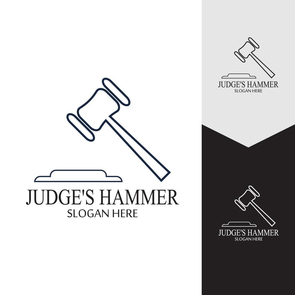 Hammer of a judge icon vector