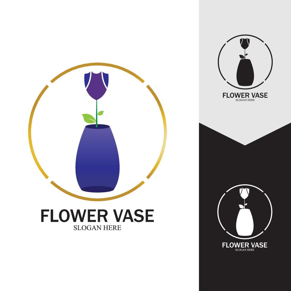 Flower vase vector icon