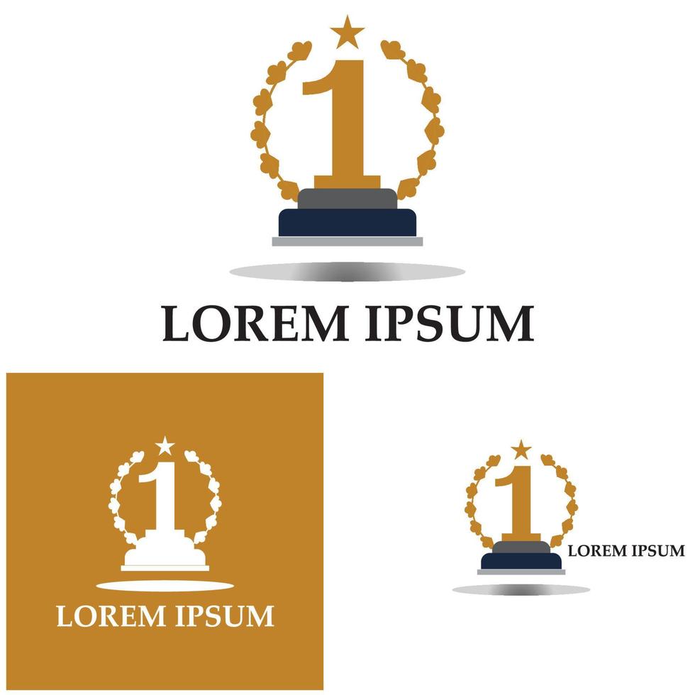 First place trophy cup vector icon illustration