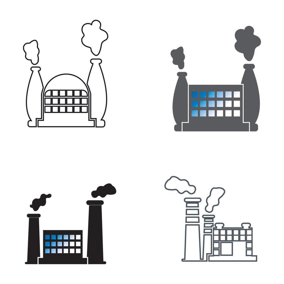 FACTORY BUILDING ICONS VECTOR