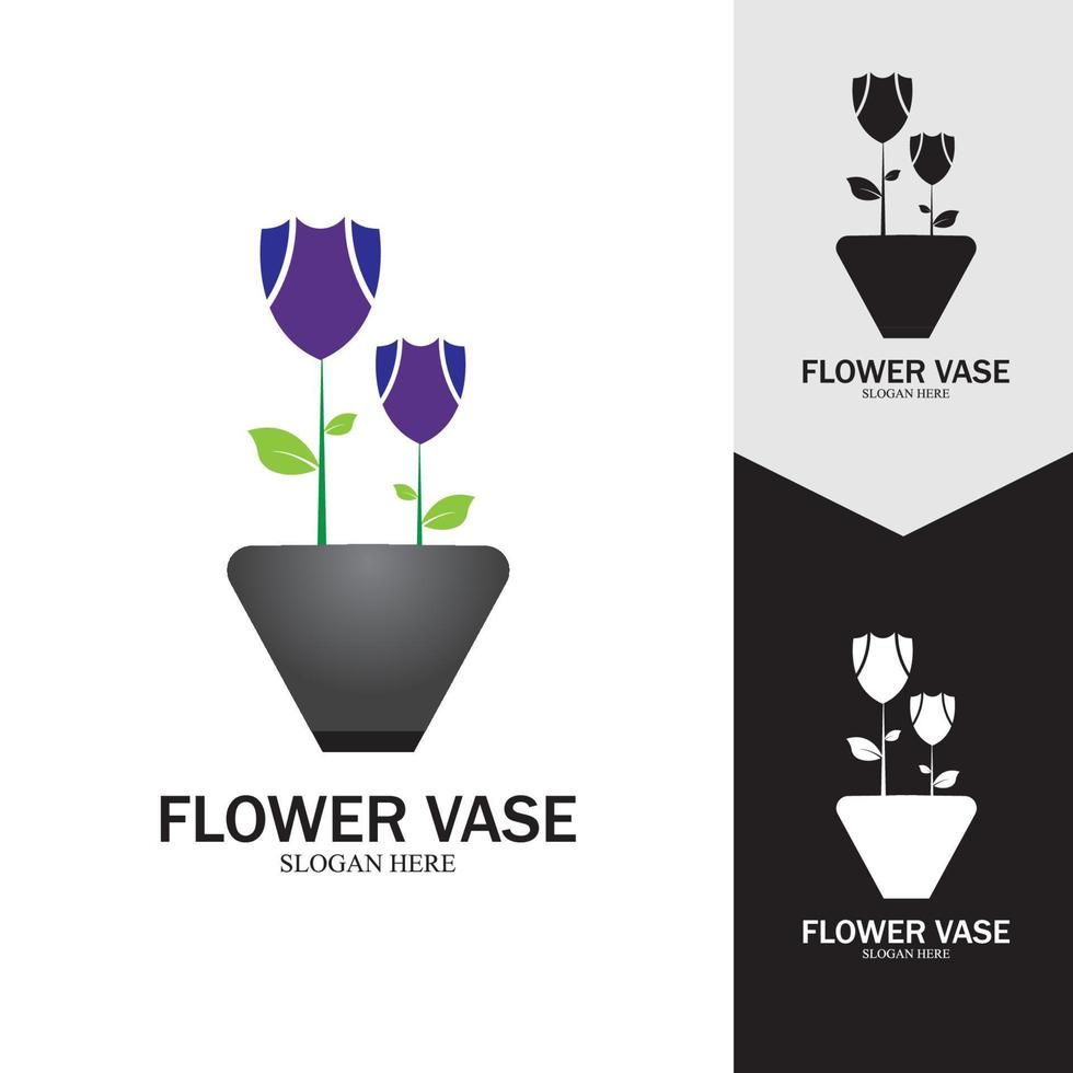 Flower vase vector icon