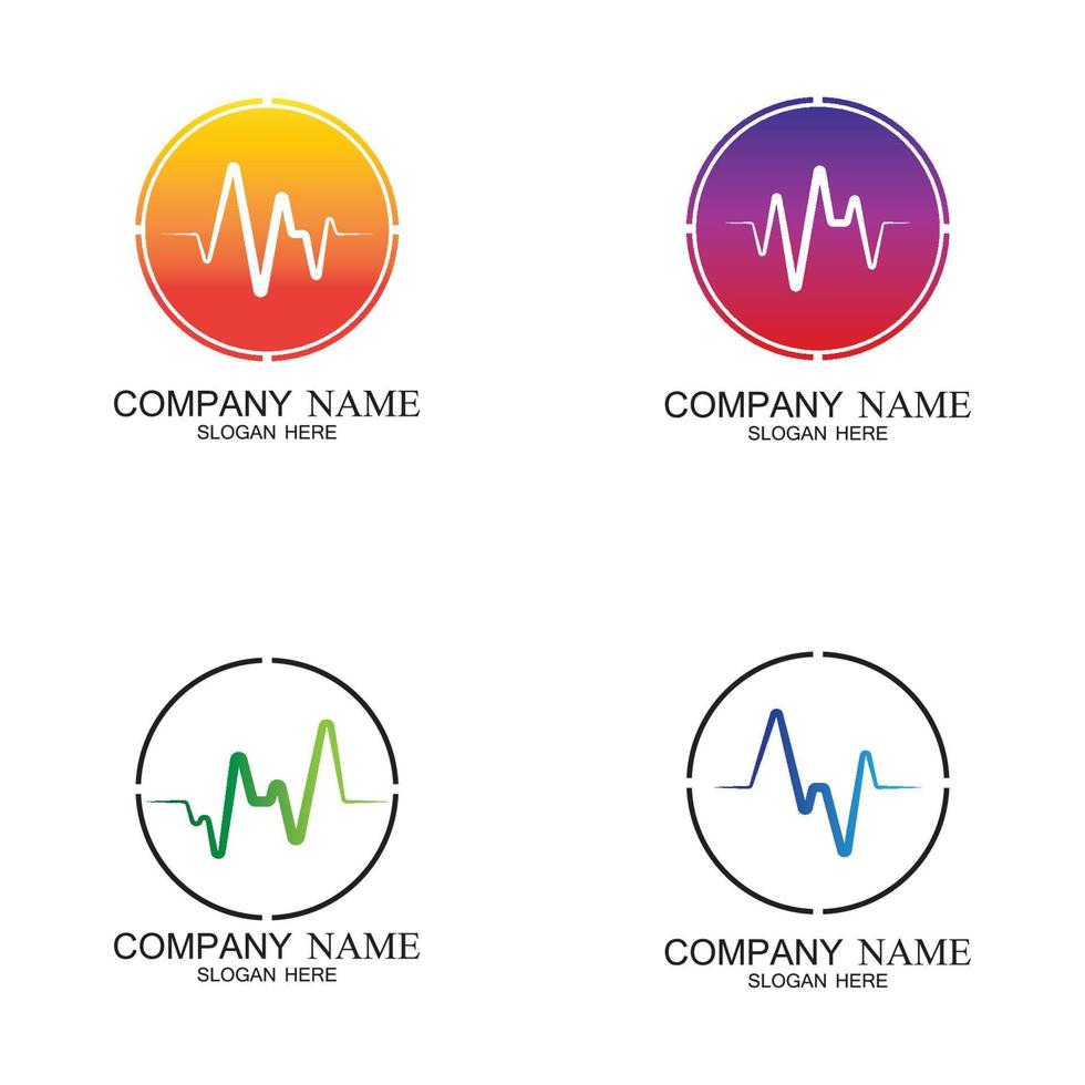 Pulse line ilustration vector template