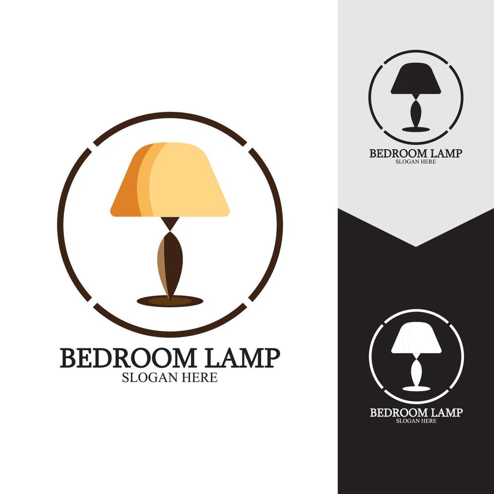 Bedroom lamp vector icon background