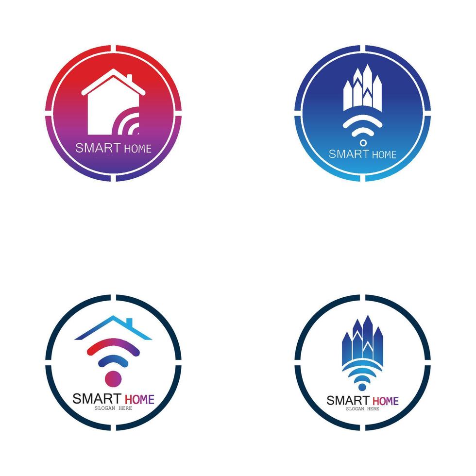 Wifi House Vector Logo.Smart City Tech Icon Vector. City Net Logo Concept Vector