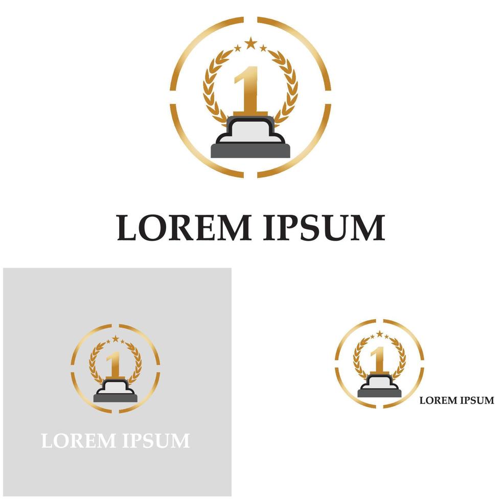 First place trophy cup vector icon illustration