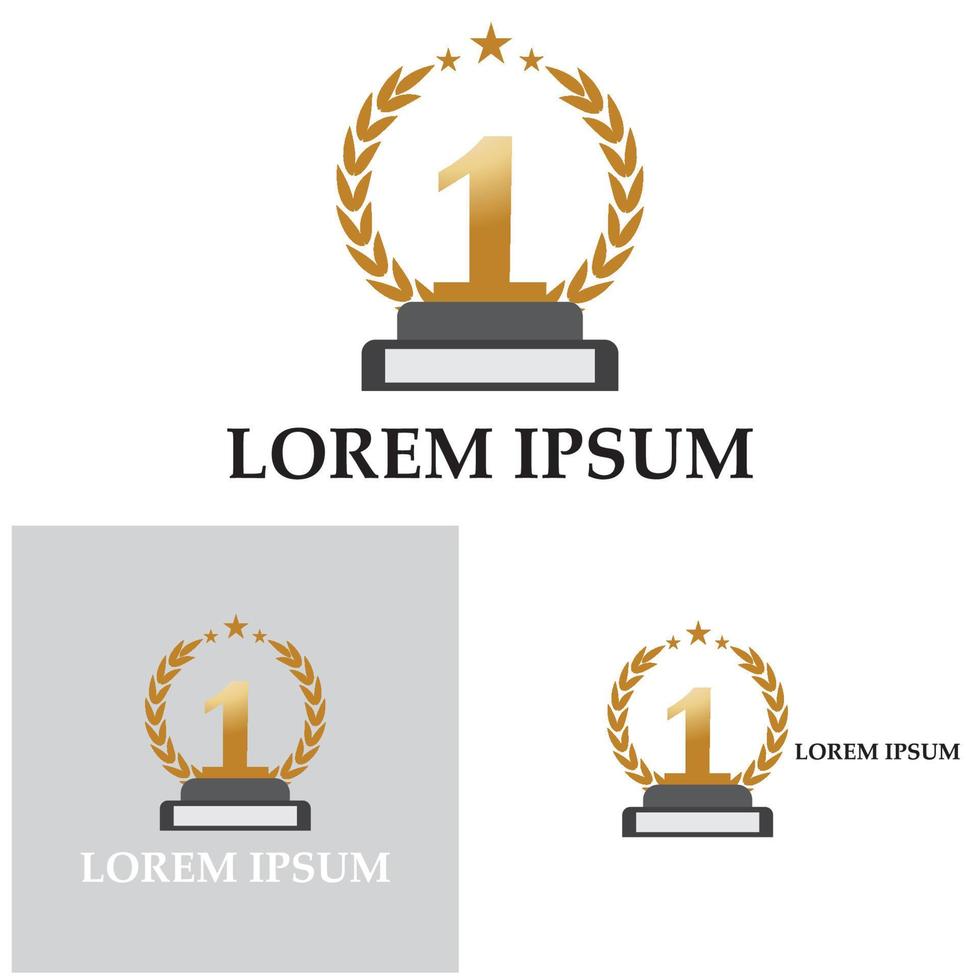 First place trophy cup vector icon illustration
