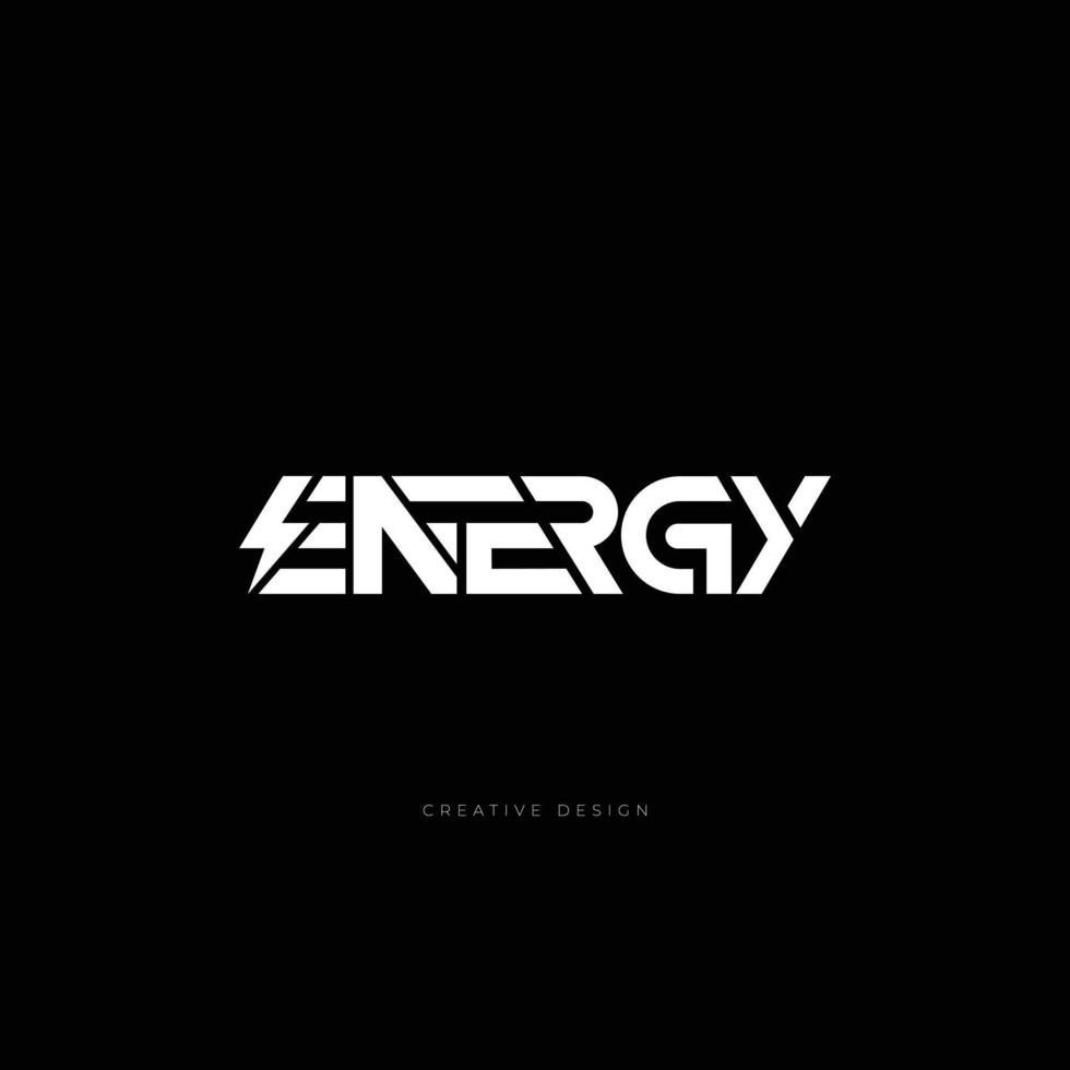 tipografía de logotipo de marca de poder de energía vector