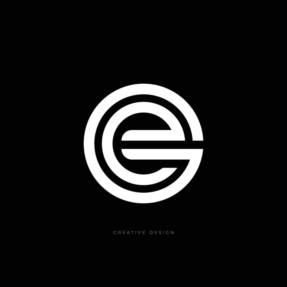 Letter circle GE branding minimal logo vector