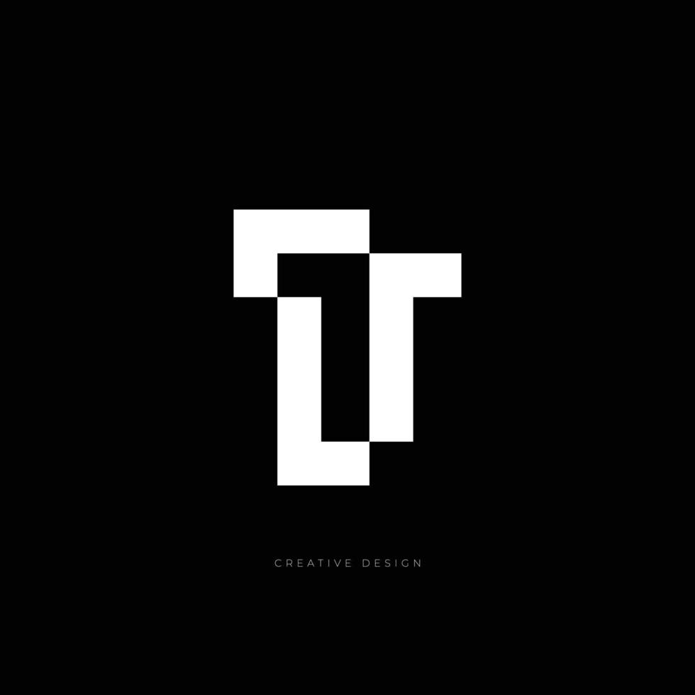 LT negative space letter branding logo vector