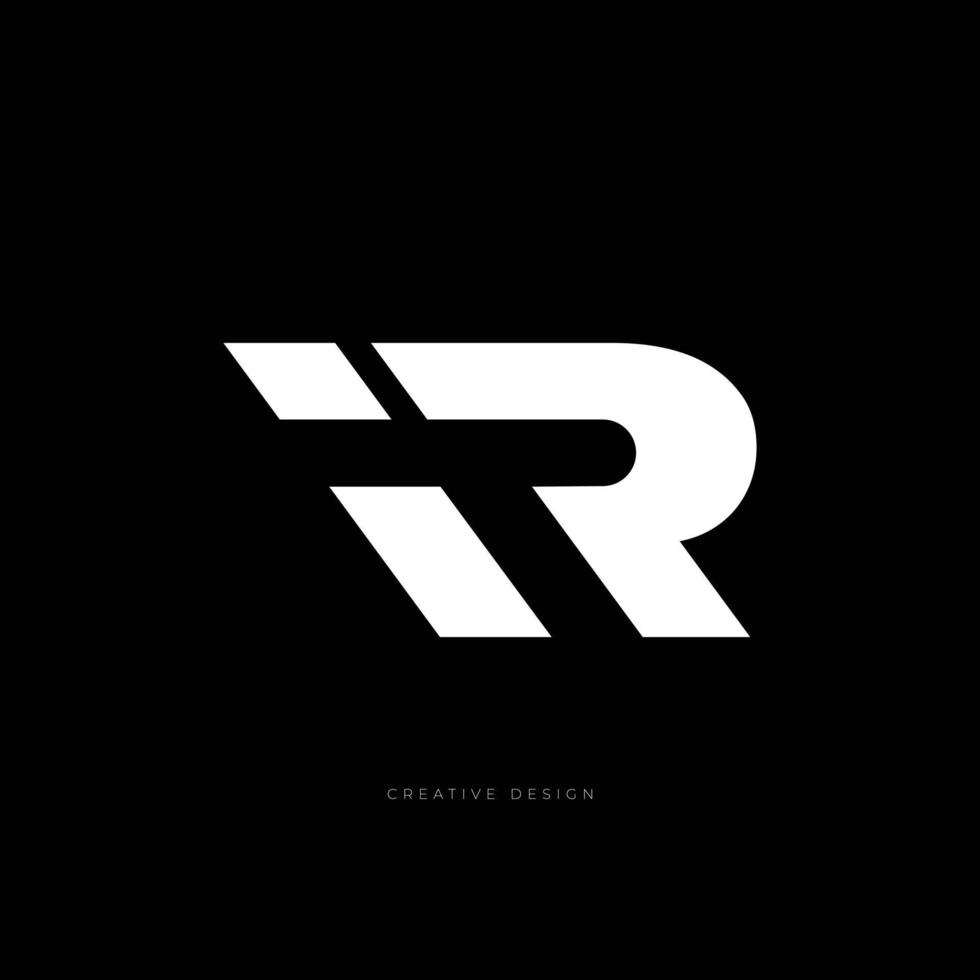 Letter branding ITR negative space logo vector