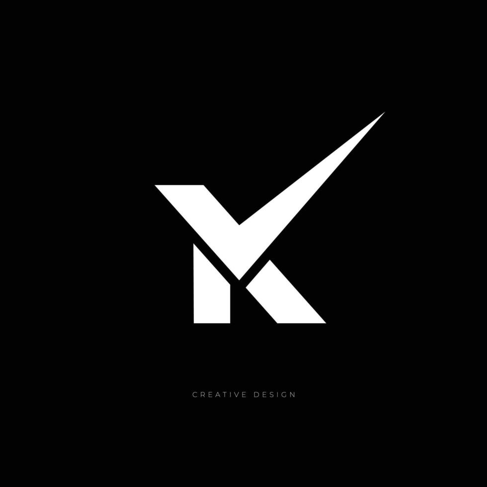 MK letter branding right sign vector