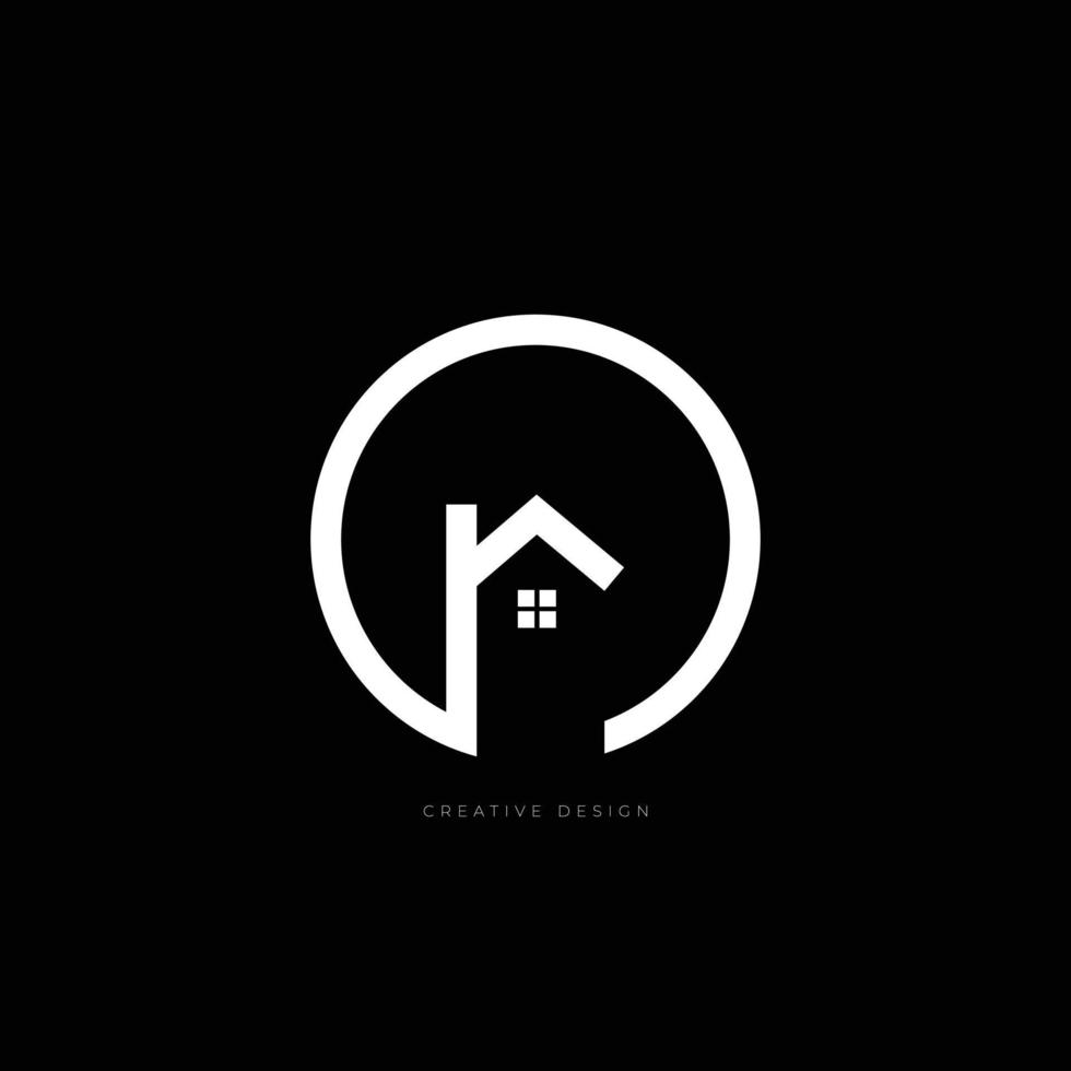 Letter r real estate circle minimal logo vector