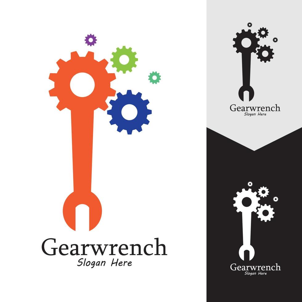 Gearwrench vector icon background template