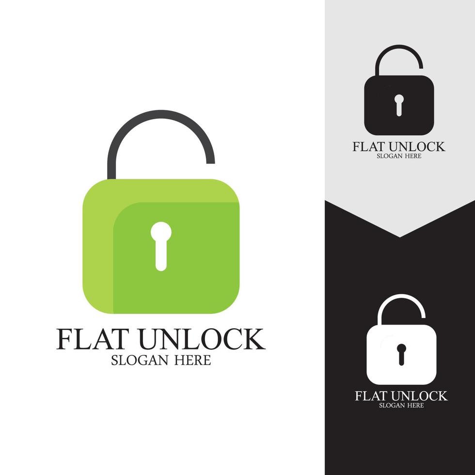 Flat unlock icon vector background