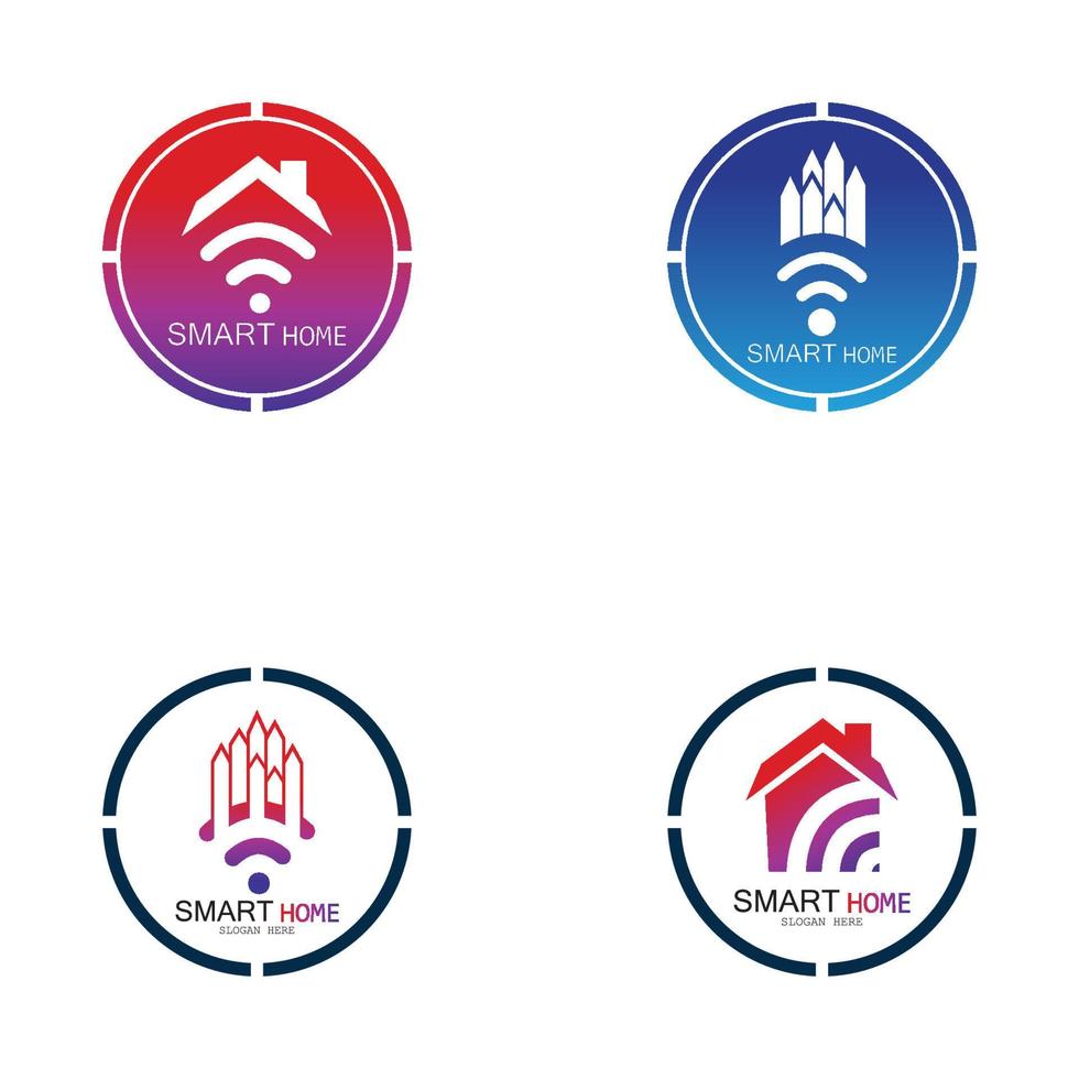 wifi house vector logo.smart city tech icon vector. vector de concepto de logotipo de red de ciudad