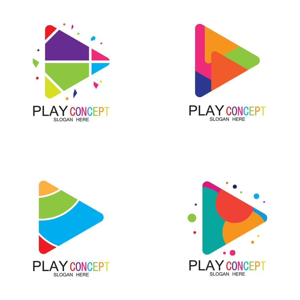 jugar logo diseño concepto vector icono símbolo