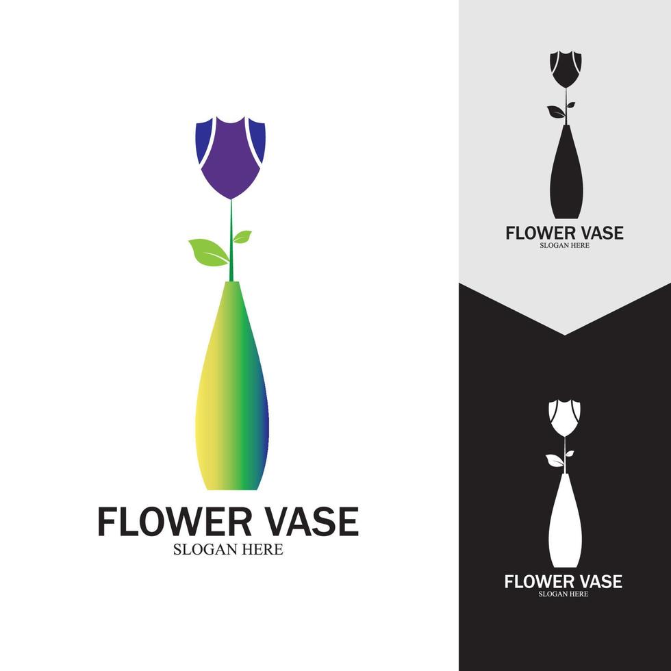 Flower vase vector icon